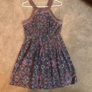 Multi-Colored High Neck Dress